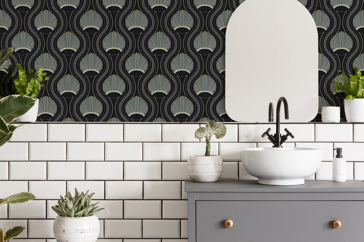 Riviere - Black and Blue Wallpaper by Julianne Taylor Style