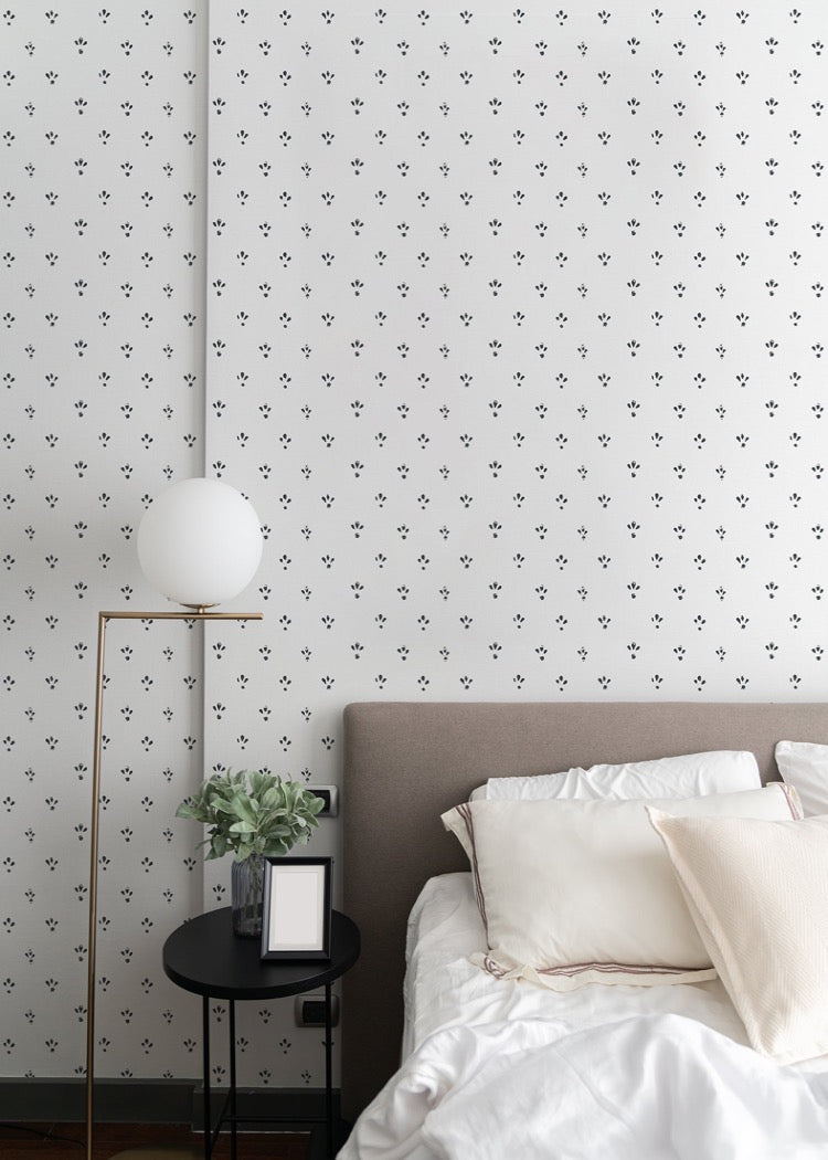 Fleur - Stamp Black Wallpaper