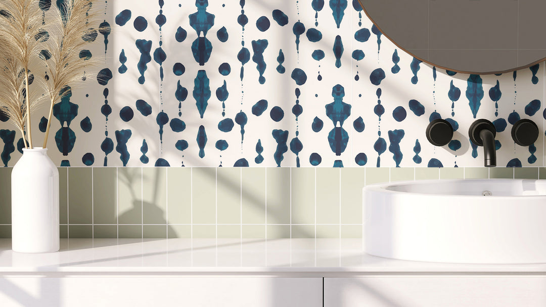 Abstract Ink - Blue Wallpaper by Bohemian Bungalow