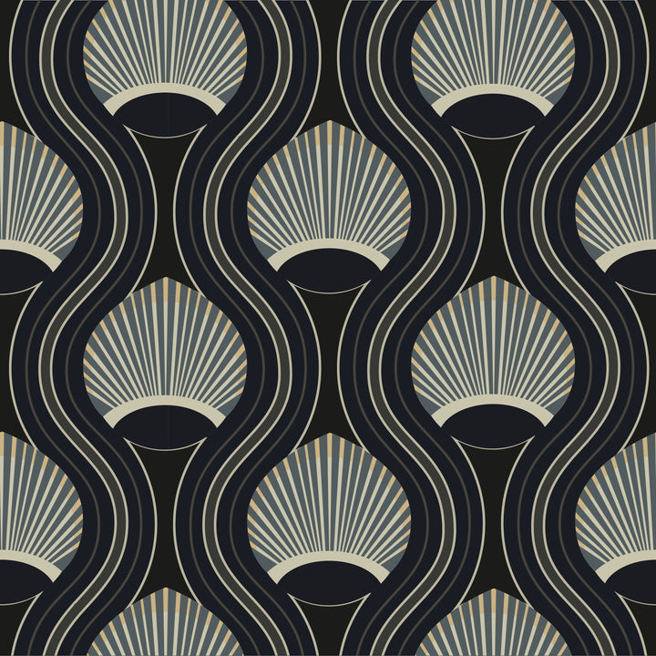 Riviere - Black and Blue Wallpaper by Julianne Taylor Style