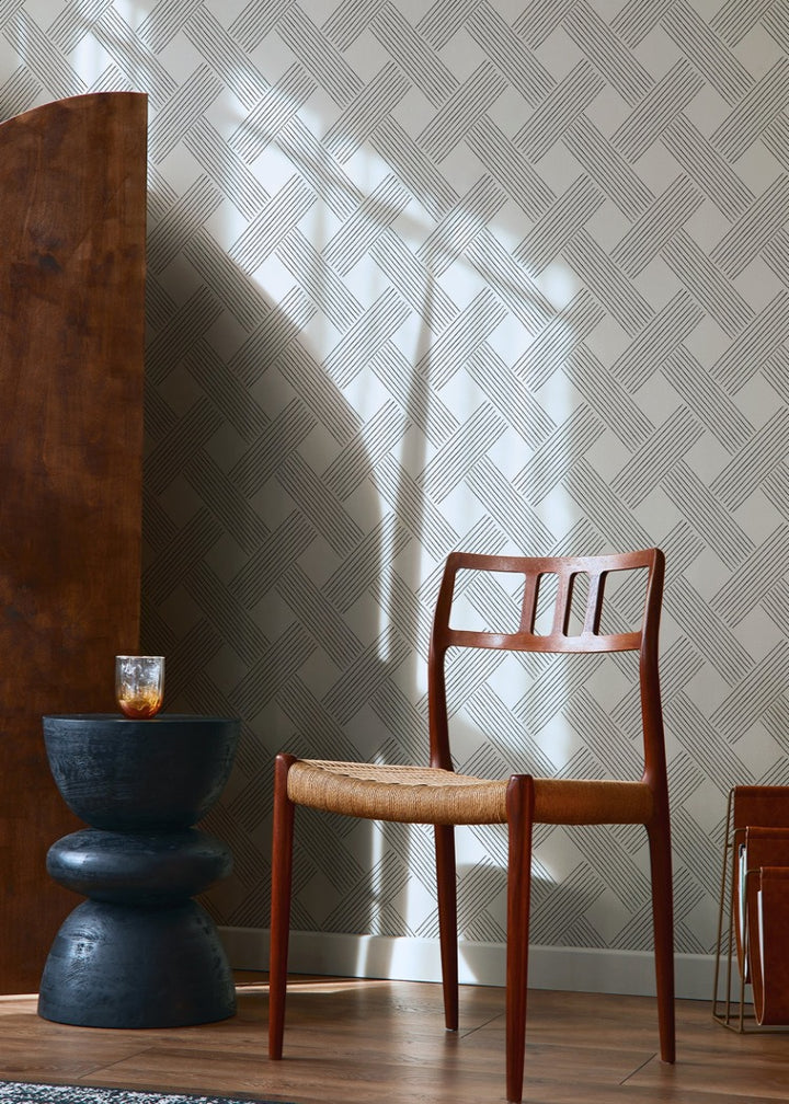 Lattice Weave - Black & White Wallpaper