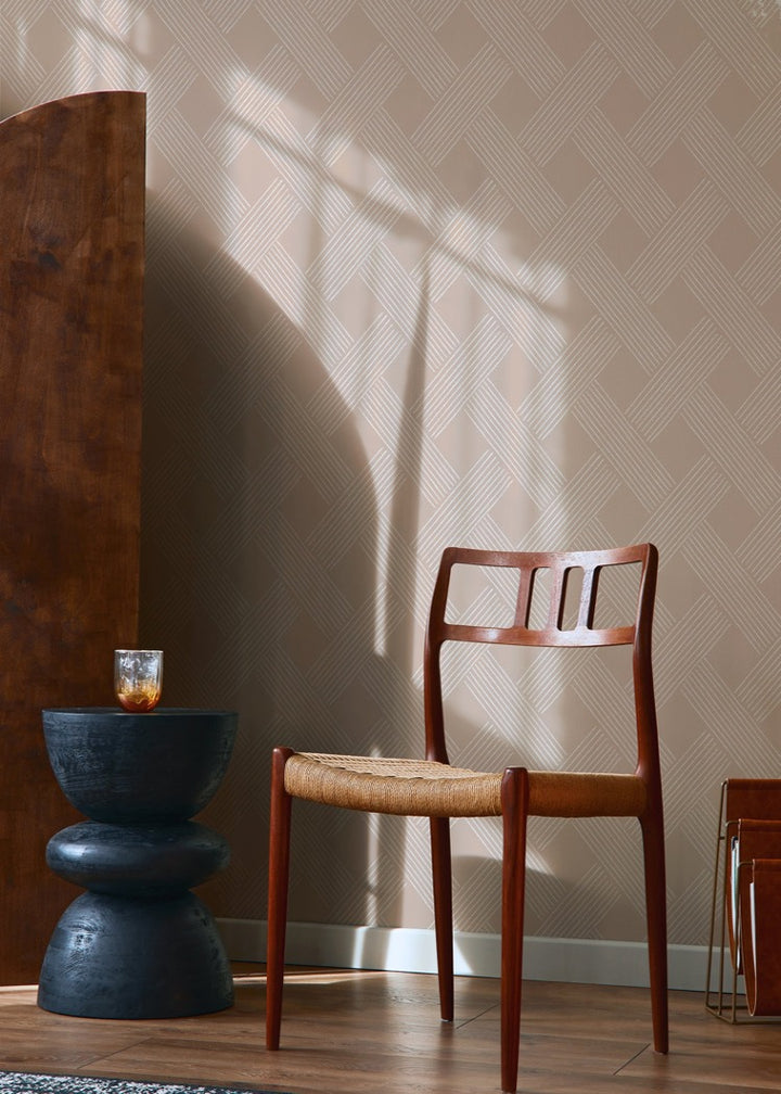 Lattice Weave - Dusty Peach Wallpaper
