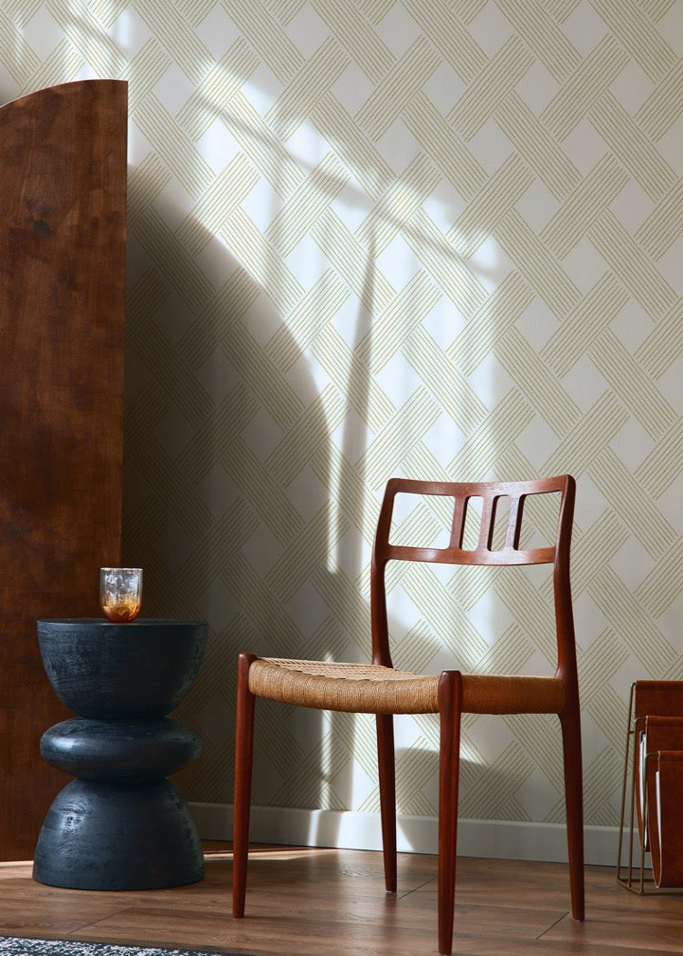 Lattice Weave - Daffodil Wallpaper
