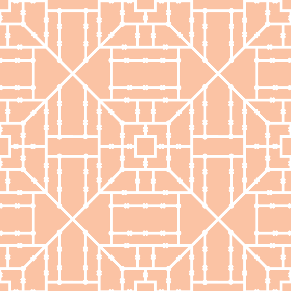 Bamboo Trellis - Coral Wallpaper by The Blush Label