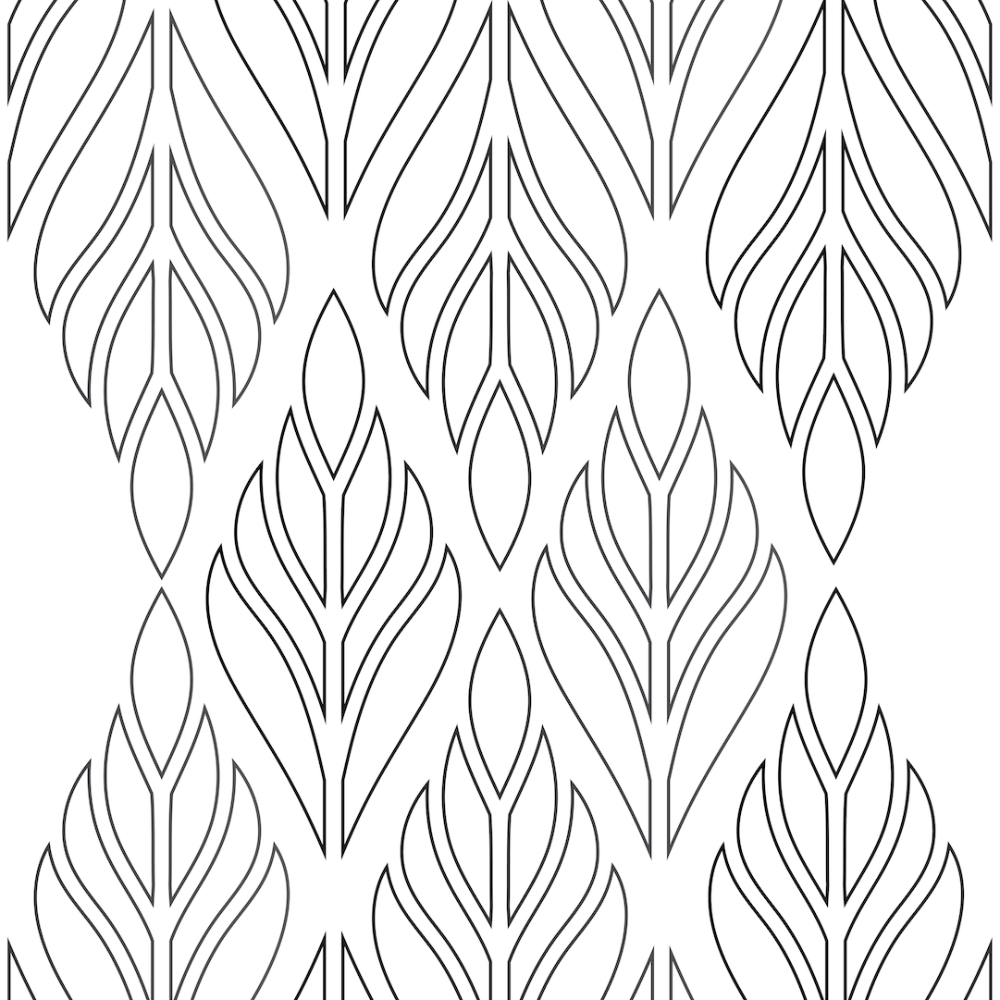 Deco Palm - Black Floral Wallpaper by Bohemian Bungalow