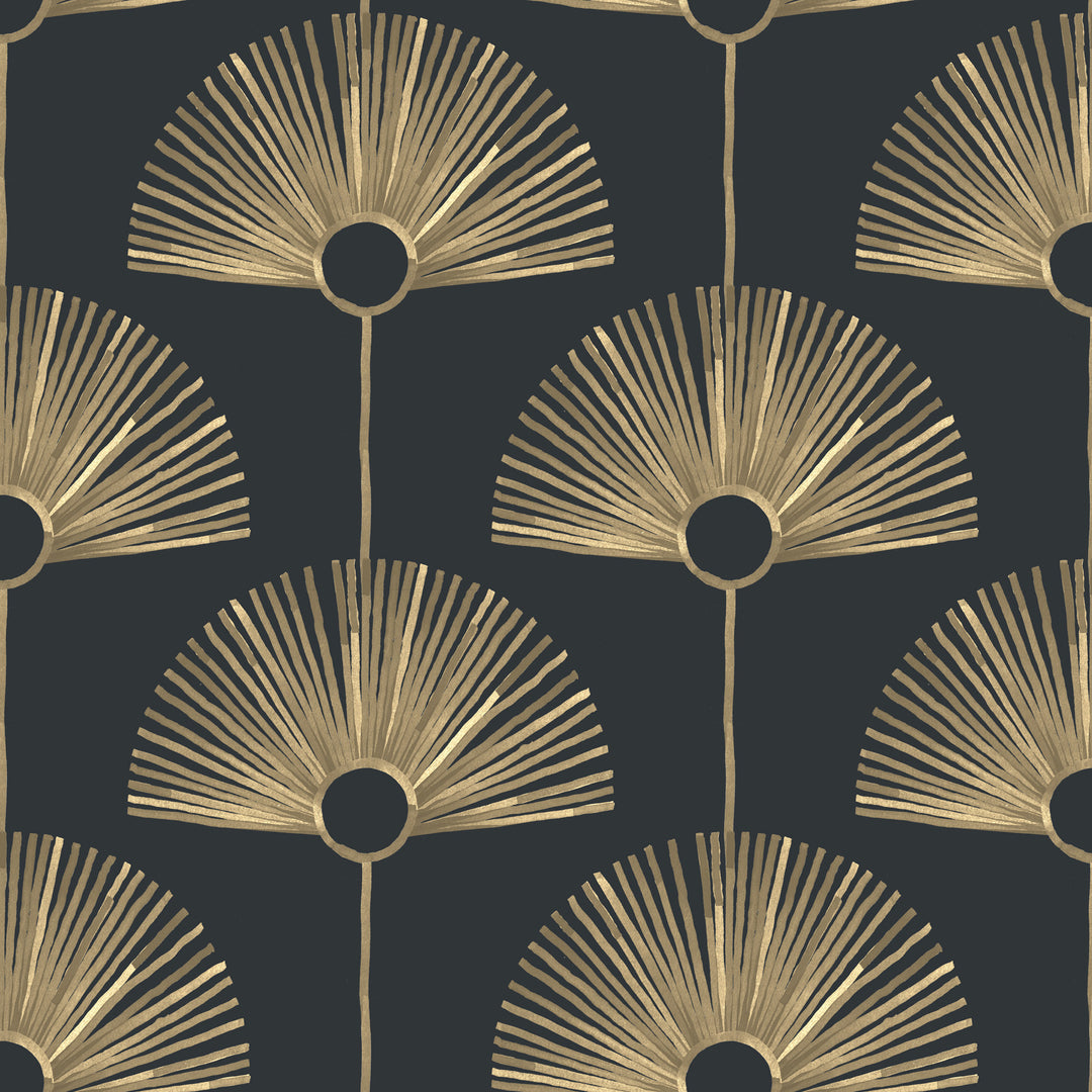 Deco Fan - Black Gold Wallpaper by Bohemian Bungalow