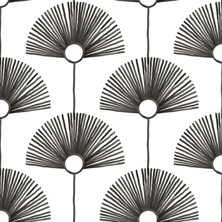Deco Fan - Calligraphy Black Wallpaper by Bohemian Bungalow
