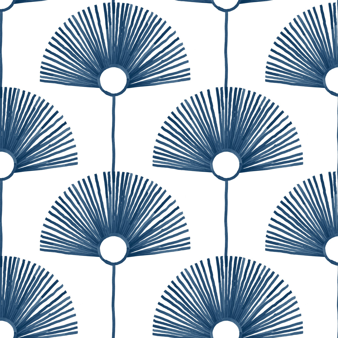 Deco Fan - Indigo Wallpaper by Bohemian Bungalow