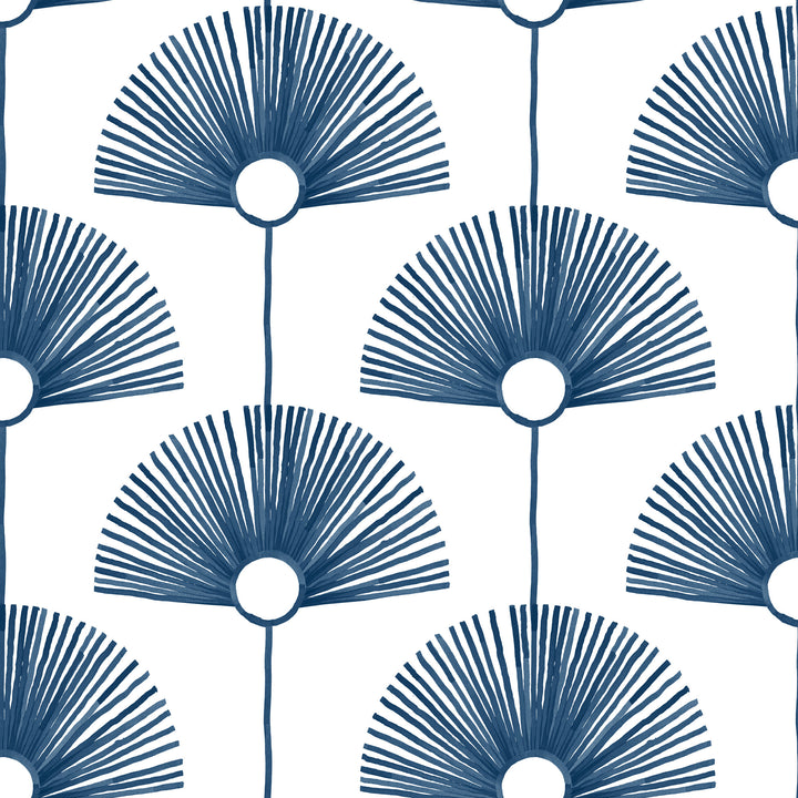 Deco Fan - Indigo Wallpaper by Bohemian Bungalow