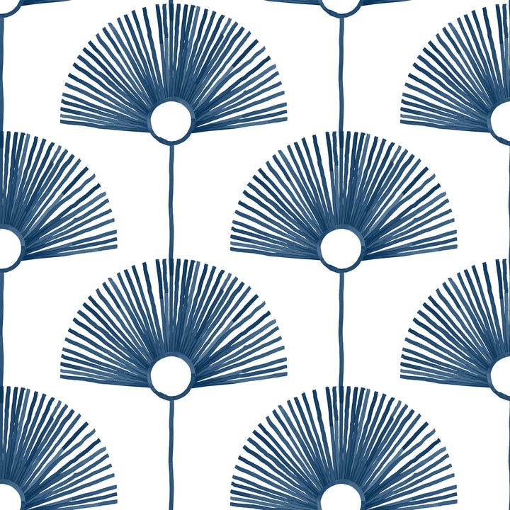 Deco Fan - Indigo Wallpaper by Bohemian Bungalow