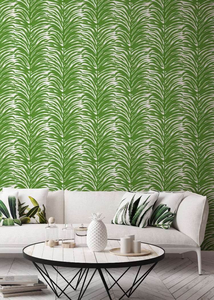 Deco Fern - Basil Floral Wallpaper by Bohemian Bungalow