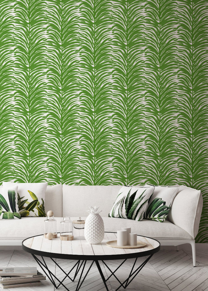 Deco Fern - Basil Floral Wallpaper by Bohemian Bungalow
