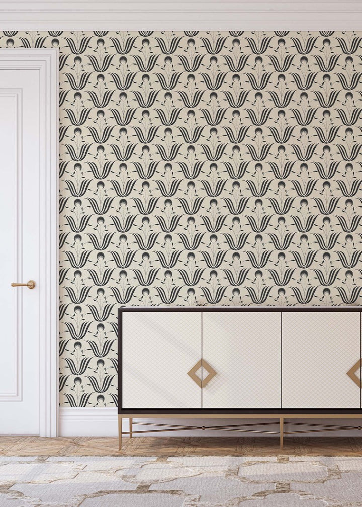 Spring Bloom - Shell White Floral Wallpaper