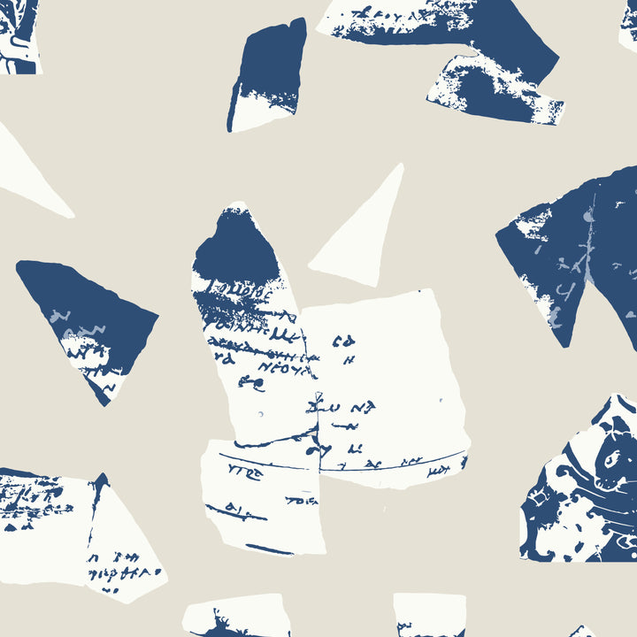 Bo-Kaap Curb - Blue China Wallpaper by Forbes Masters