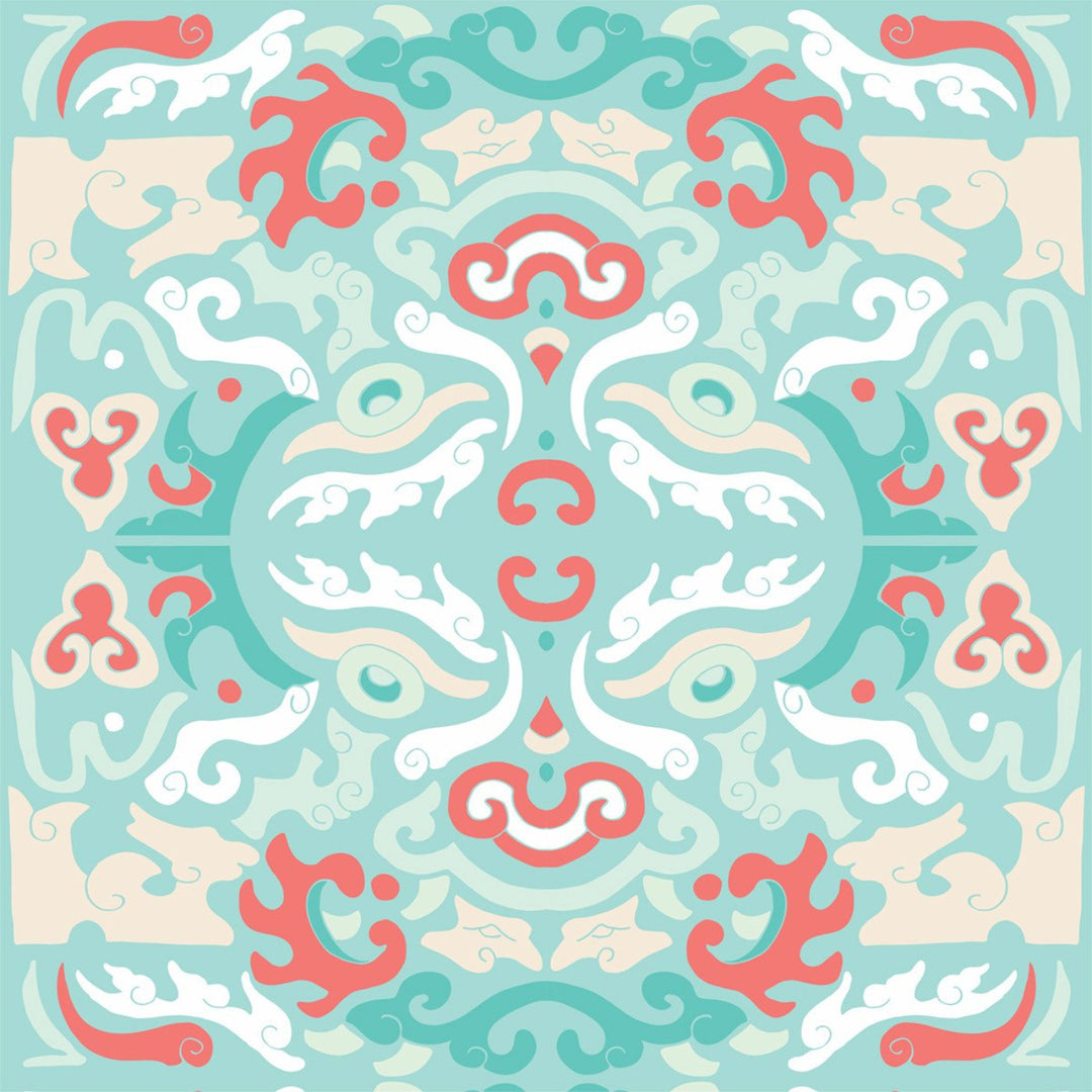 Foo Dog - Coral Reef Wallpaper by Julianne Taylor Style