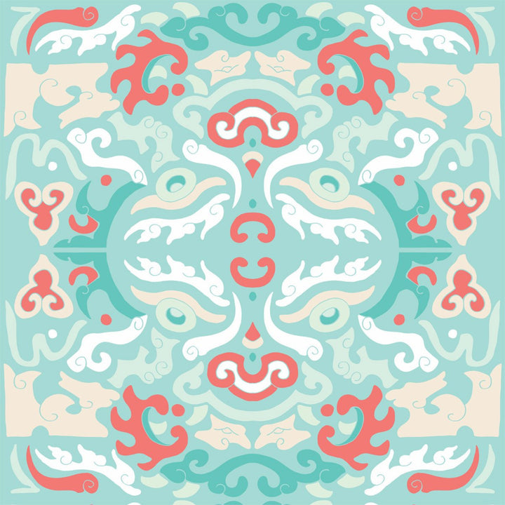 Foo Dog - Coral Reef Wallpaper by Julianne Taylor Style