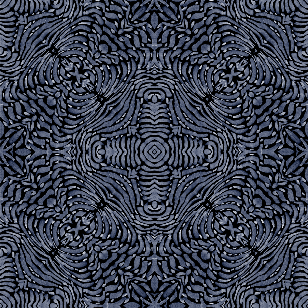 Flora Spiral - Blue Wallpaper