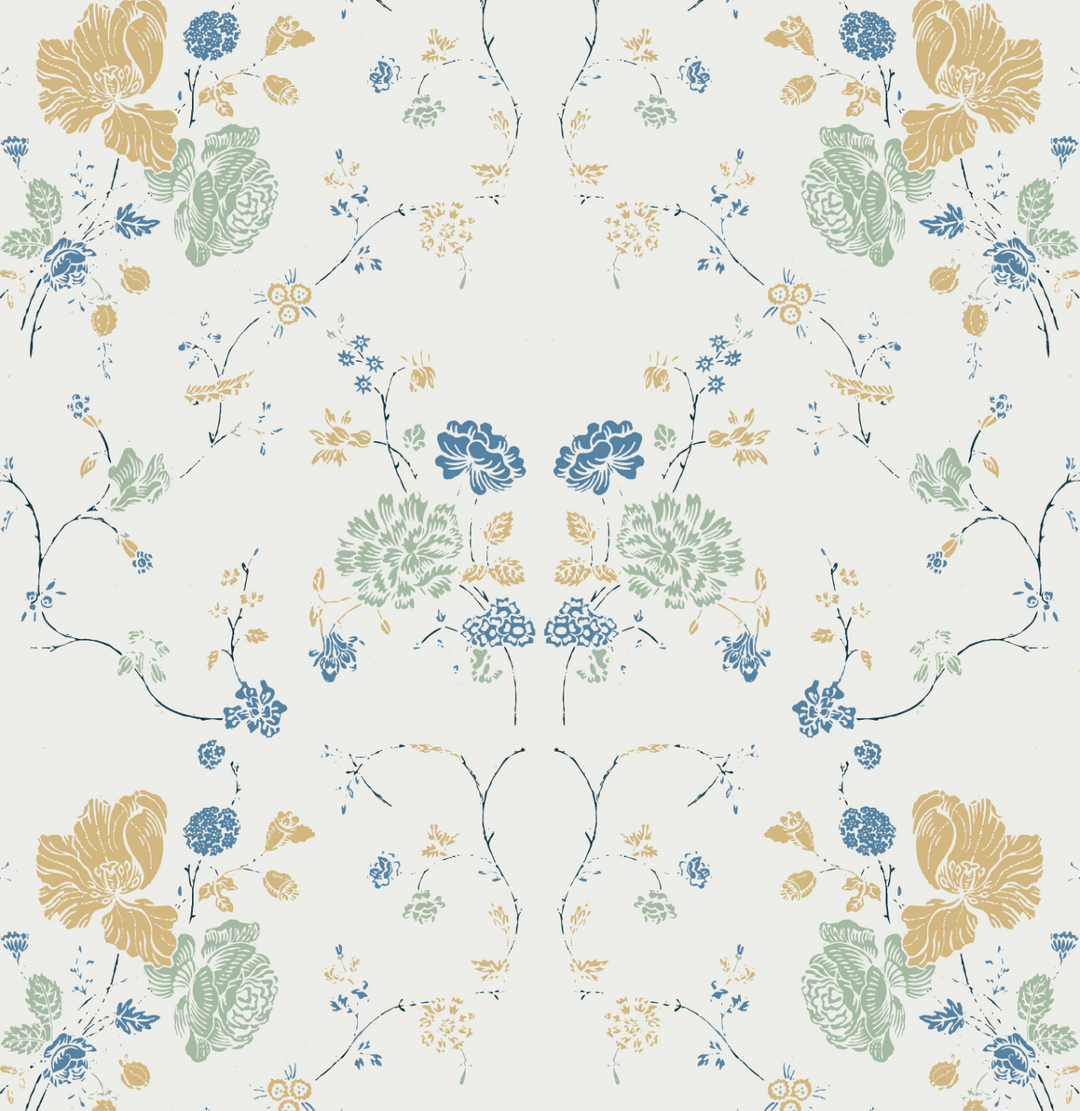 Floral Lace - Natural Cotton Wallpaper