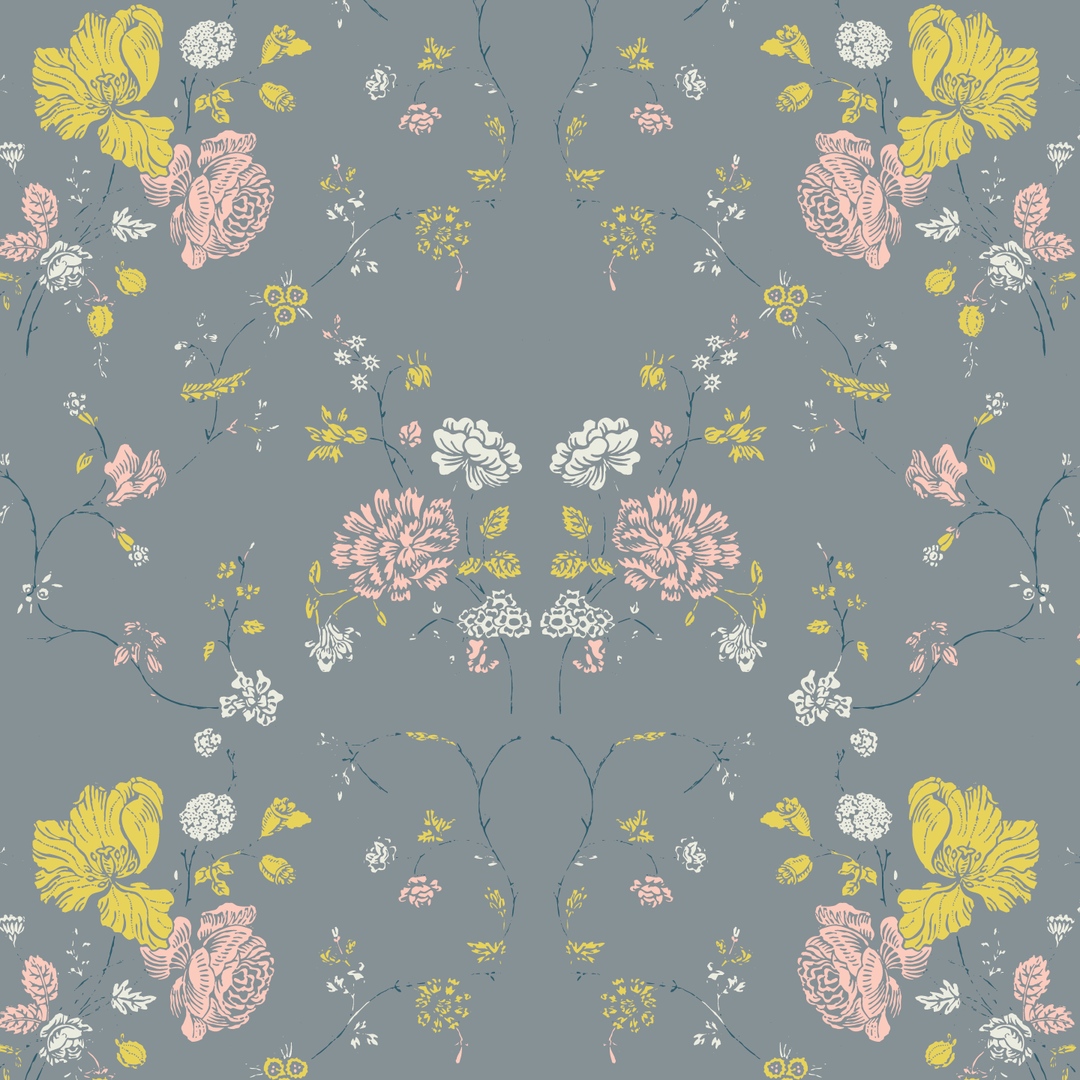 Floral Lace - Stone Wallpaper