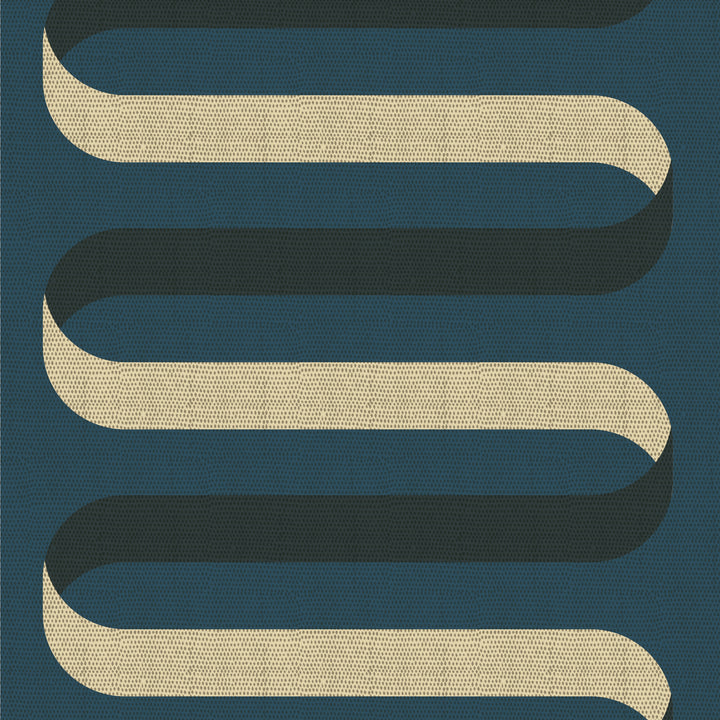 Folding Ribbon - Peacock Blue Wallpaper