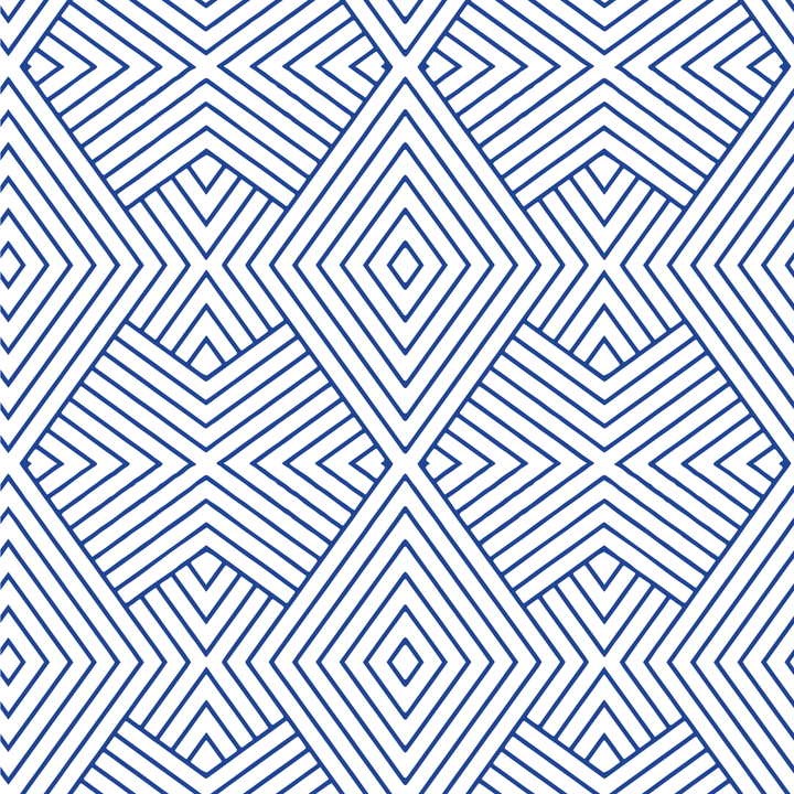 Formation - Yves Blue Geometric Wallpaper by Mrs. Paranjape