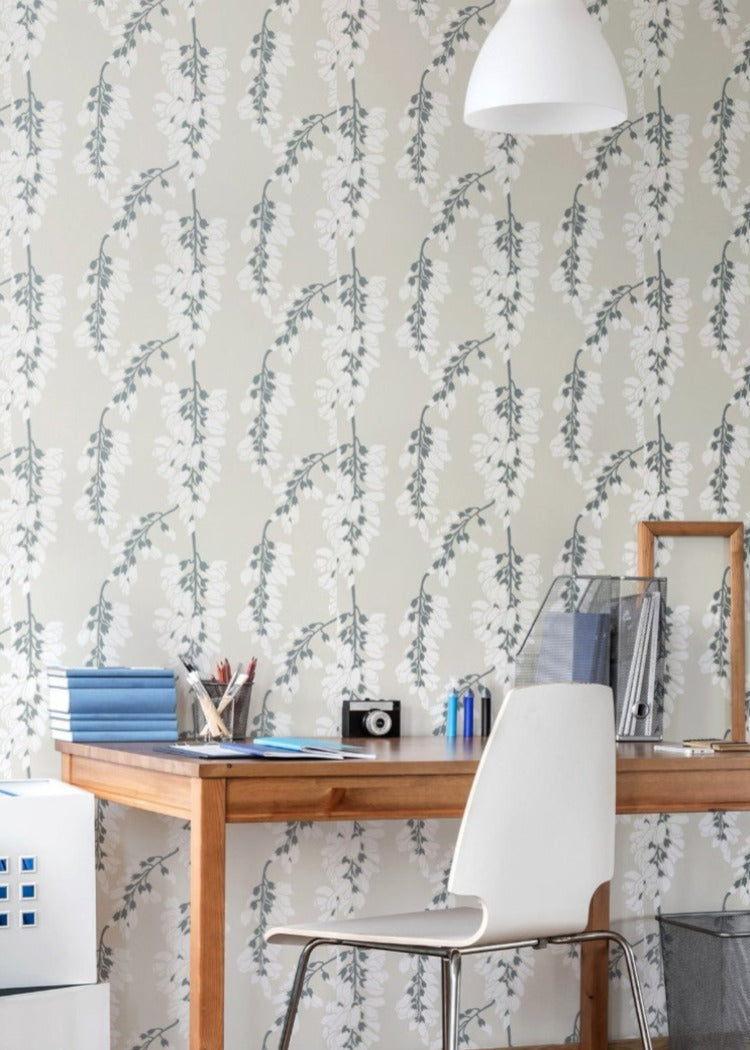 Wisteria Floral - Linen Wallpaper