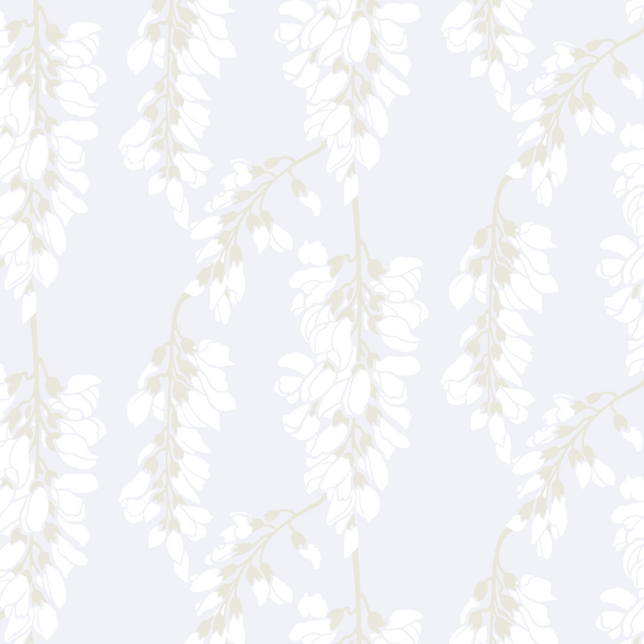 Wisteria Floral - White Wallpaper