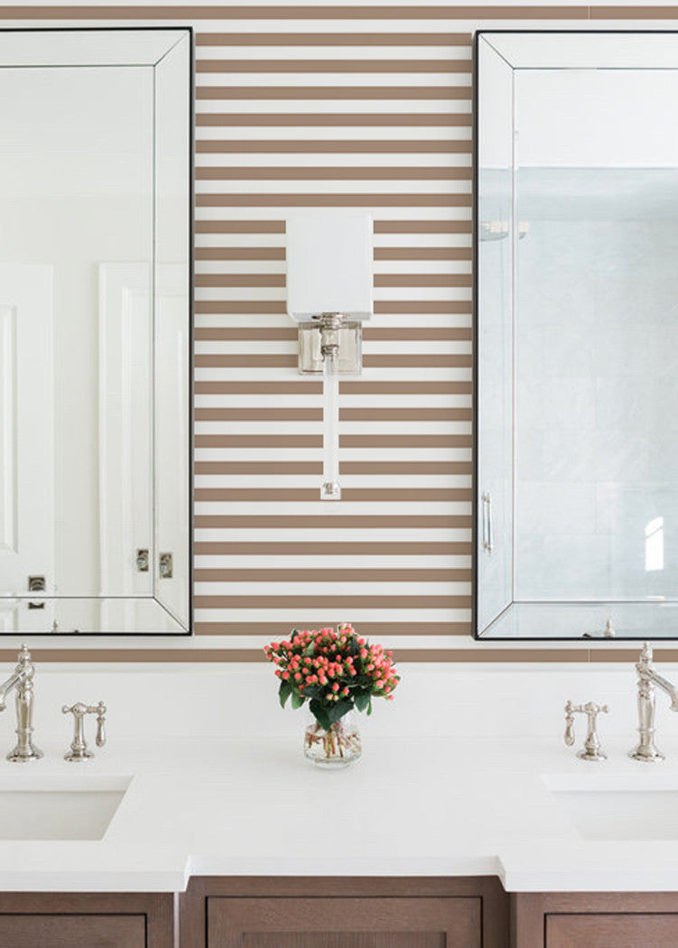 Versa Stripe - Truly Taupe Geometric Wallpaper by Mrs. Paranjape