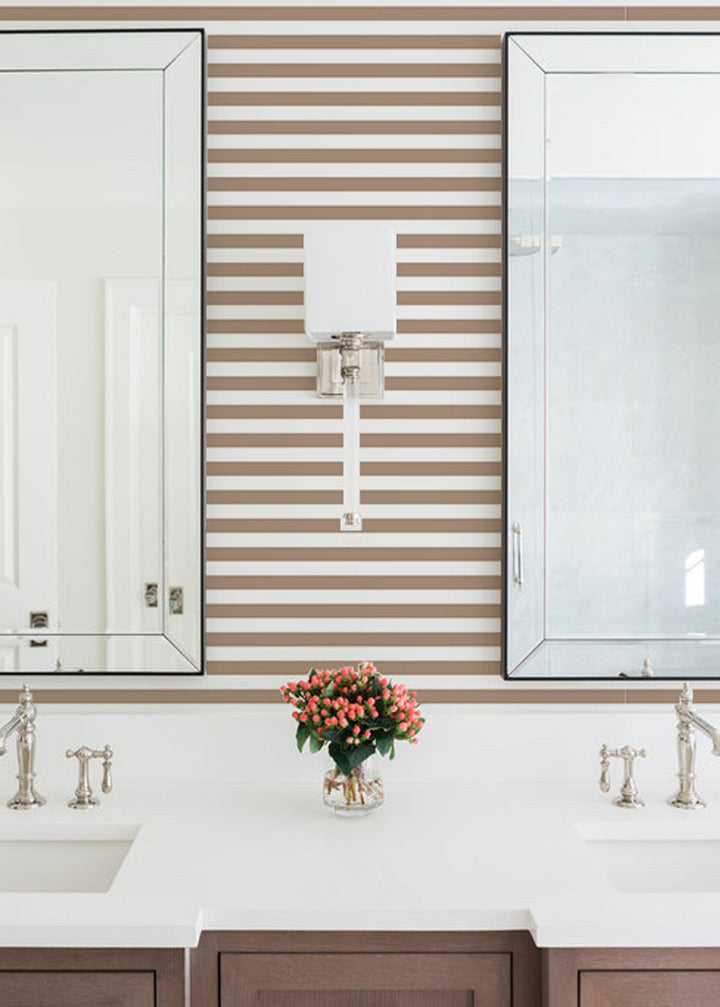 Versa Stripe - Truly Taupe Geometric Wallpaper by Mrs. Paranjape