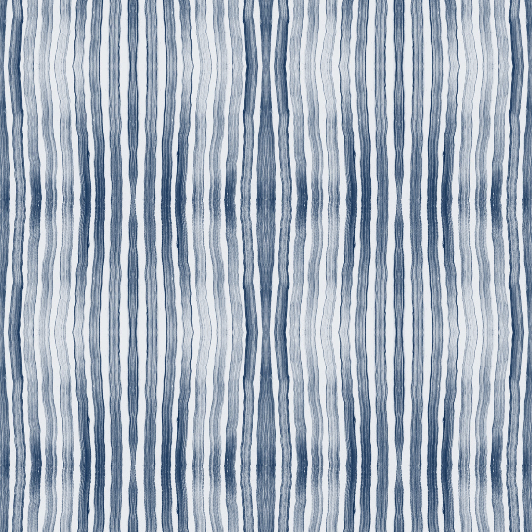 Blue Hand Painted Stripes Wallpaper