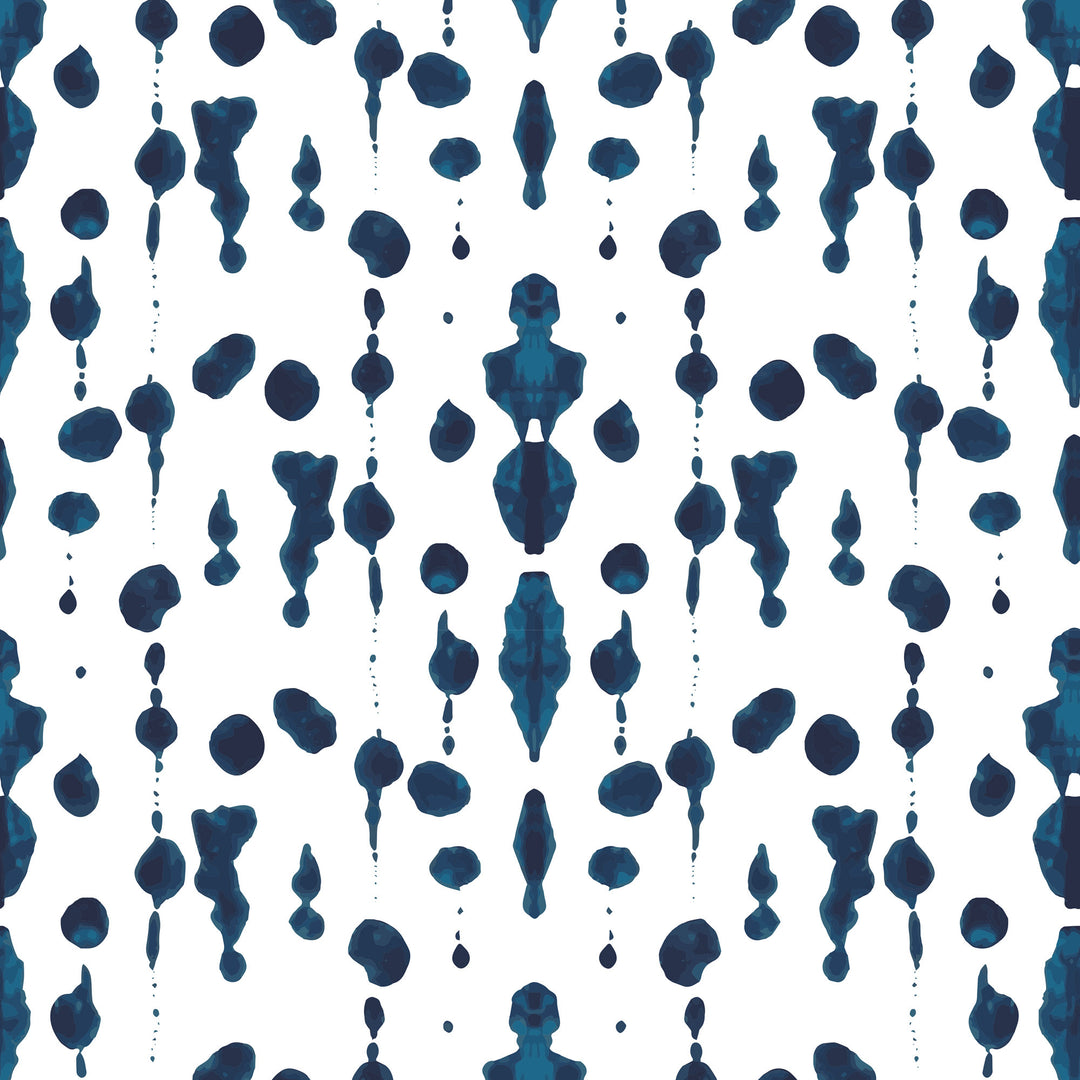 Abstract Ink - Blue Wallpaper by Bohemian Bungalow