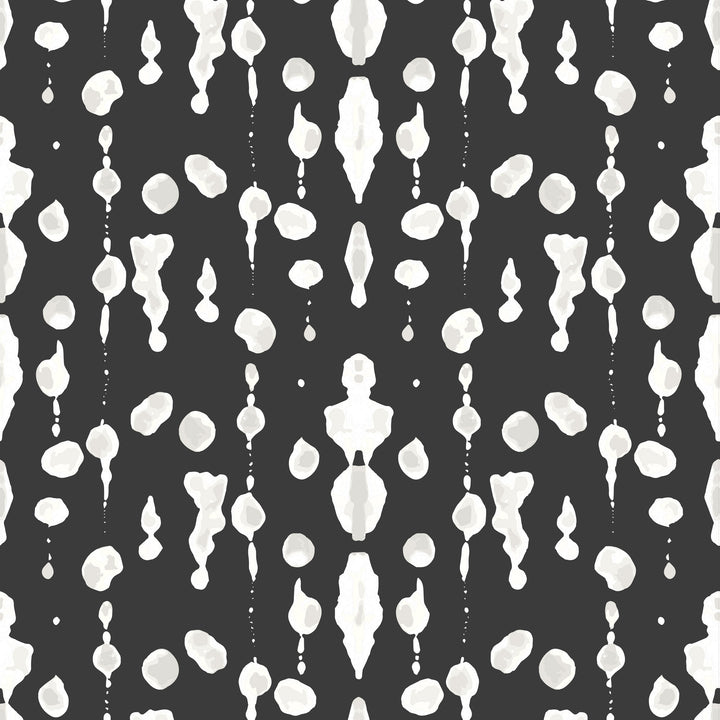 Abstract Ink - White On Black Wallpaper by Bohemian Bungalow