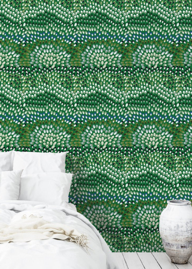 Jardine - Black/Green Wallpaper by Julianne Taylor Style