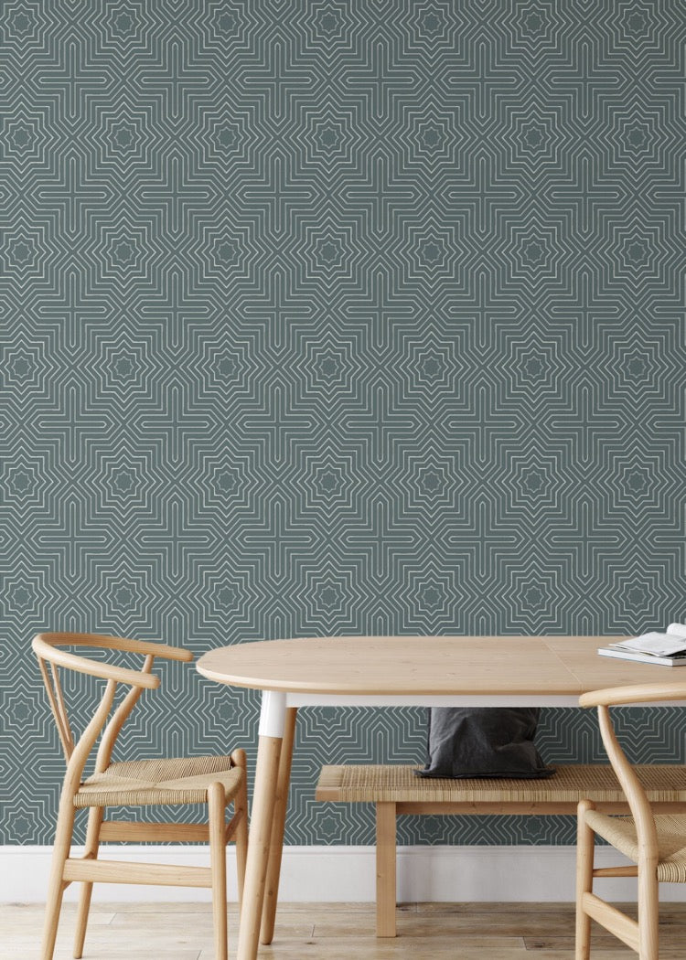 Grand - Pewter Blue Wallpaper