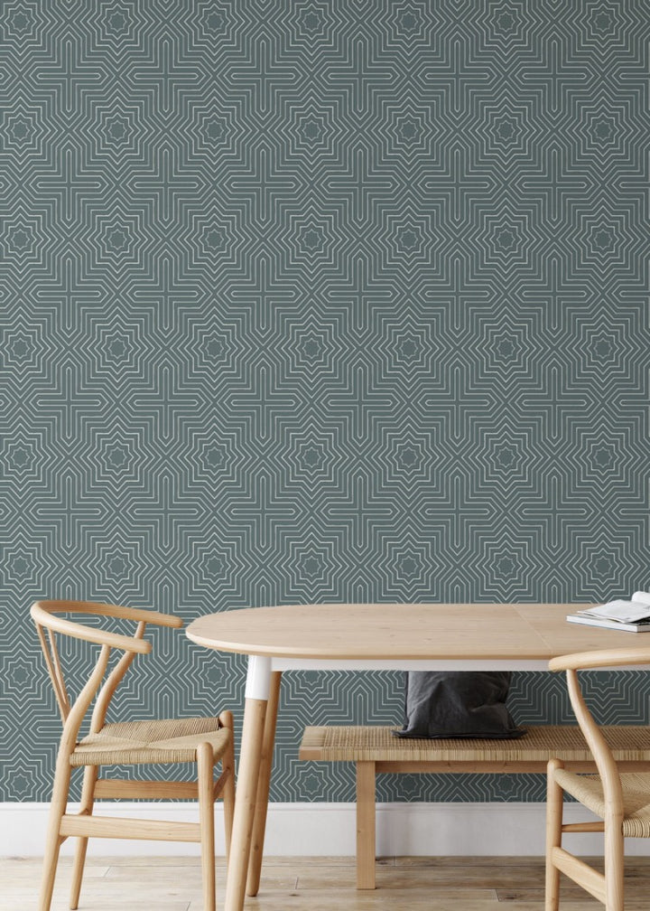 Grand - Pewter Blue Wallpaper