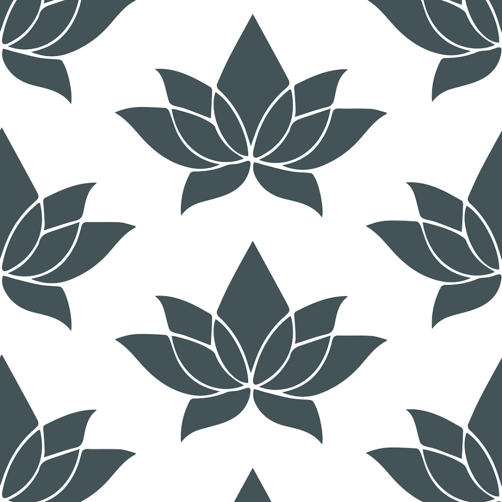 Lotus - Charcoal Wallpaper by Bohemian Bungalow Collection
