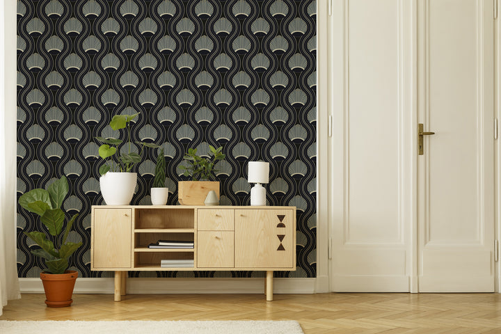 Riviere - Black and Blue Wallpaper by Julianne Taylor Style