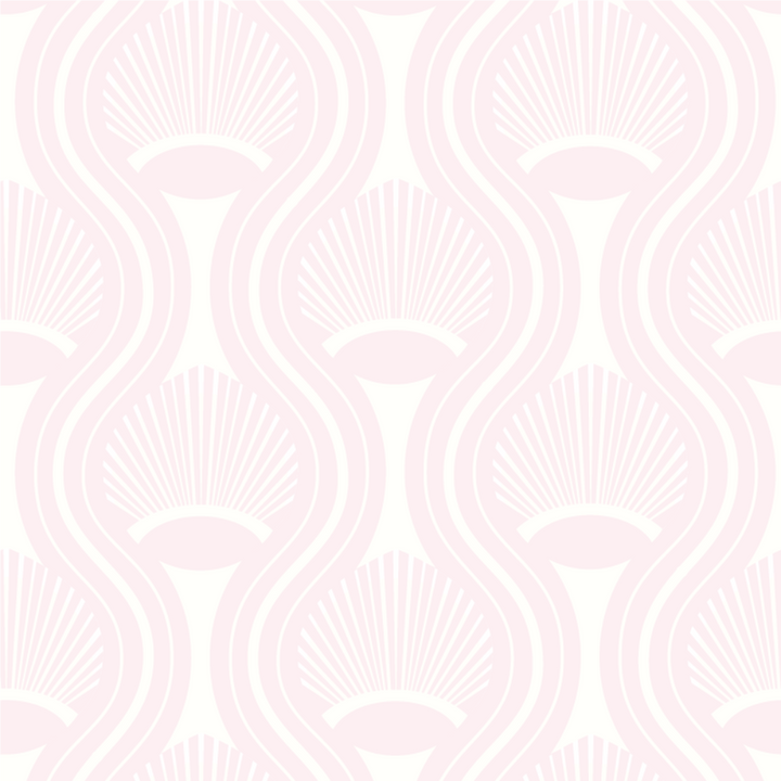African Art Deco Shell - Pink Wallpaper by Julianne Taylor Style