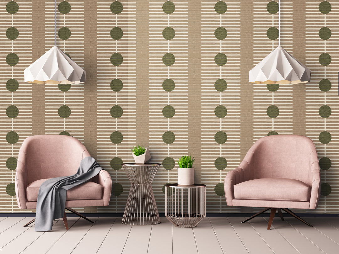 Nomalanga - Cocoa & Olive Wallpaper by Forbes Masters