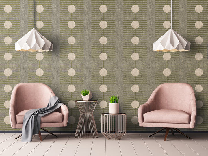 Nomalanga - Olive & Linen Wallpaper by Forbes Masters