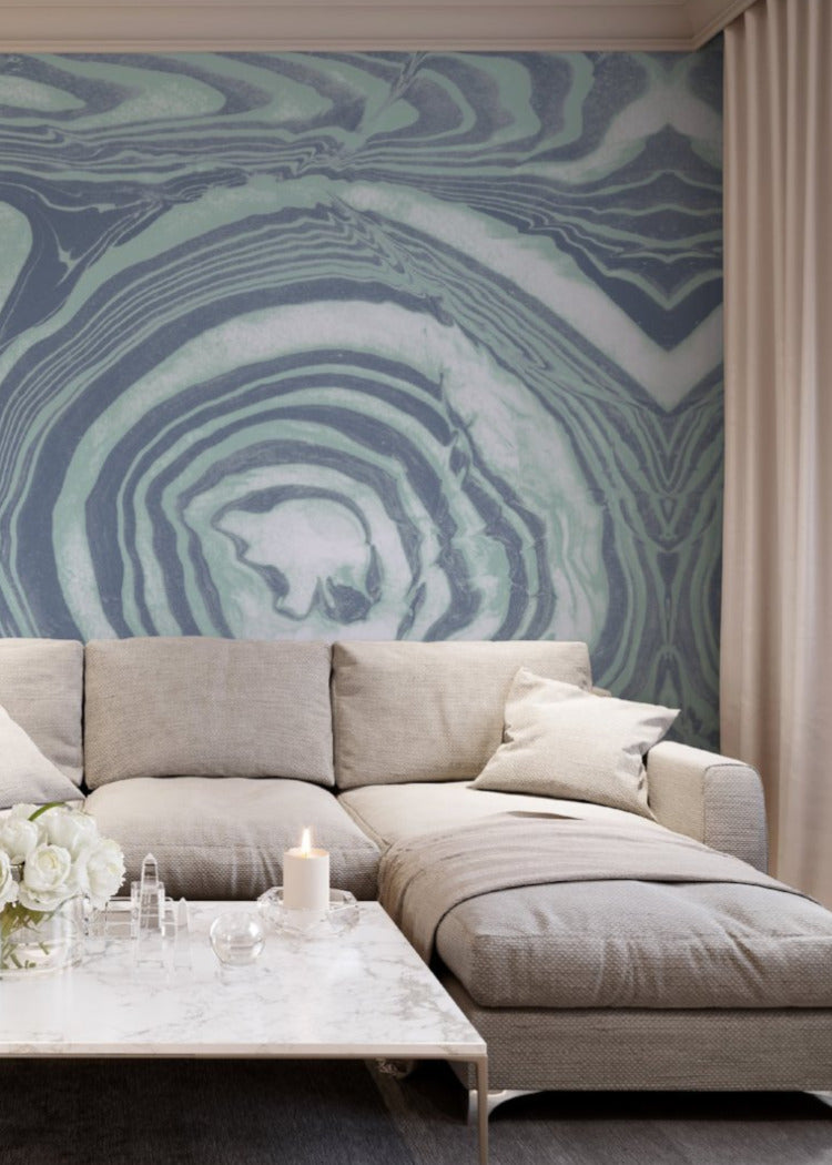 True Blue Marble Wall Mural