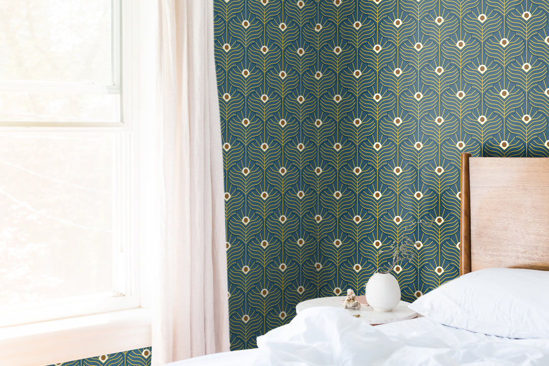 Moroccan Peacock - Marine Wallpaper