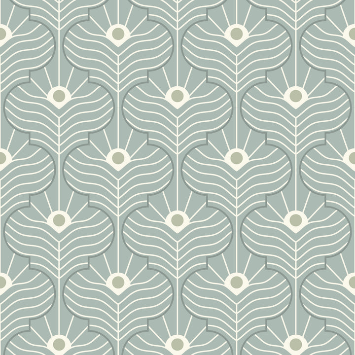 Moroccan Peacock - Powder Ash Wallpaper