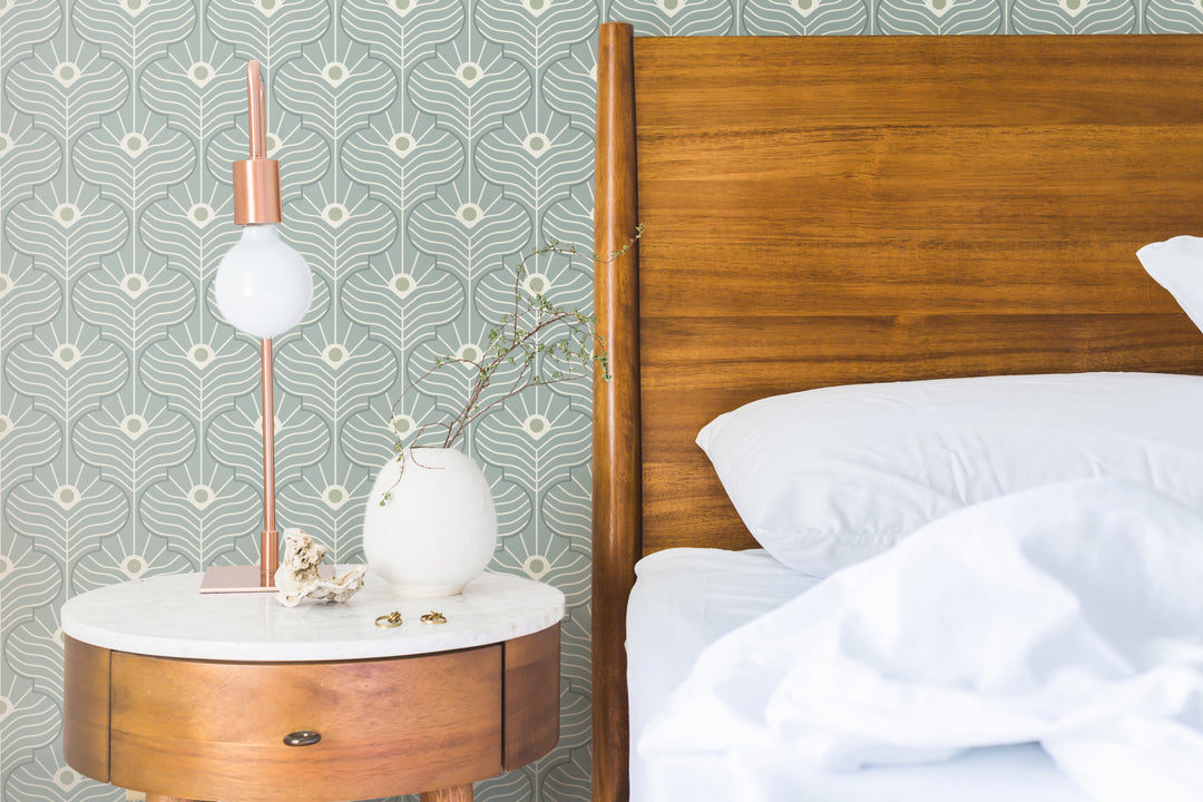 Moroccan Peacock - Powder Ash Wallpaper
