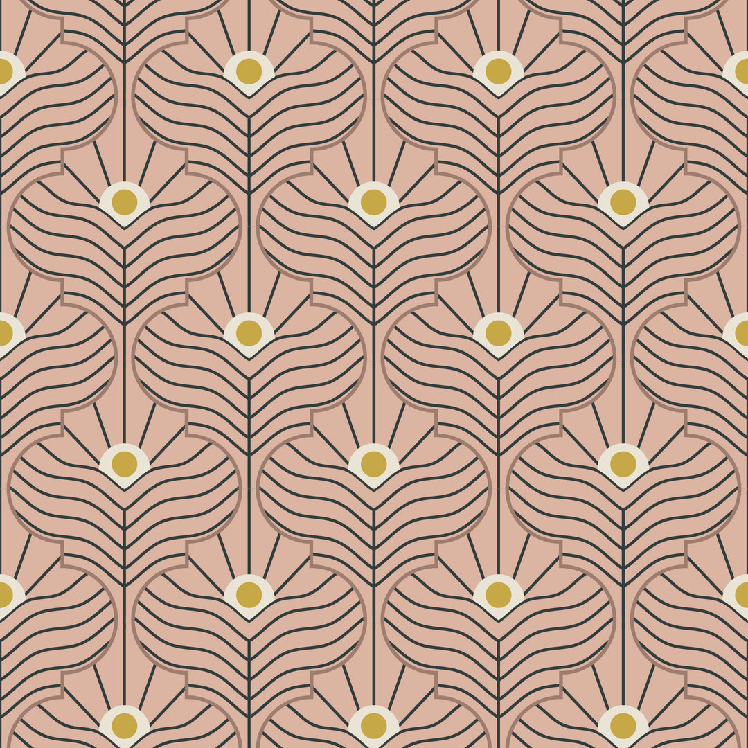 Moroccan Peacock - Peach Blush Wallpaper