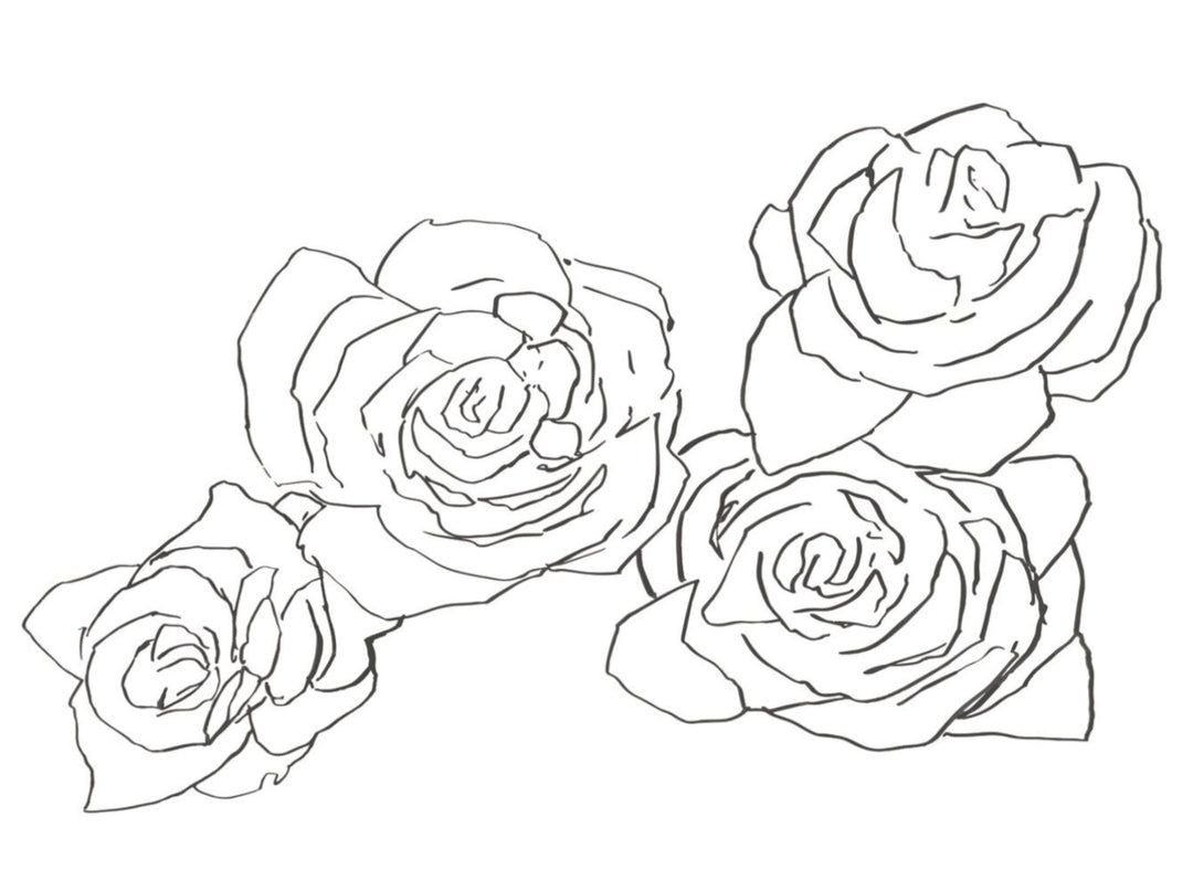 Desert Rose - Black Sketch Wall Mural