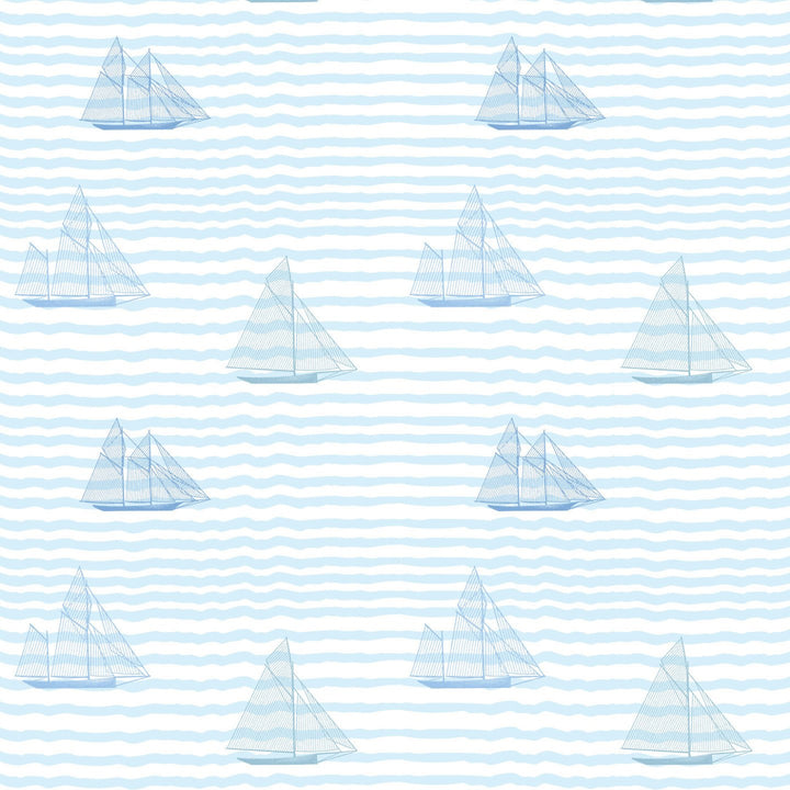 Sailboats - Blue Wallpaper