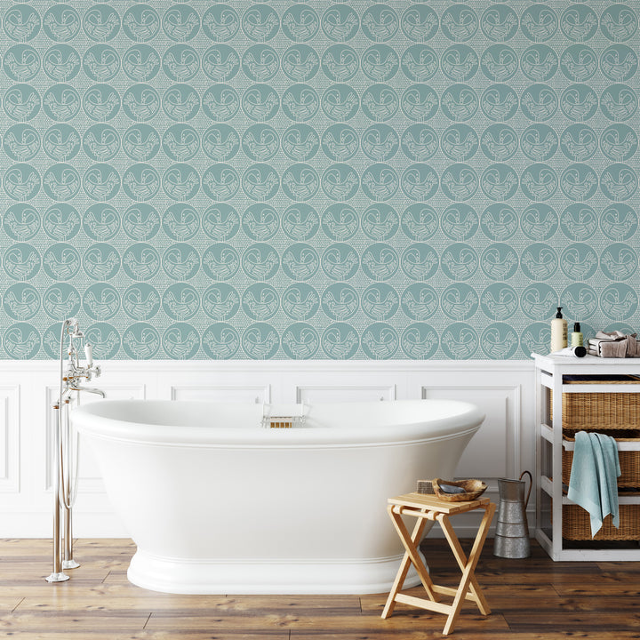 Sankofa - Sea Cliff Blue Wallpaper by Forbes Masters