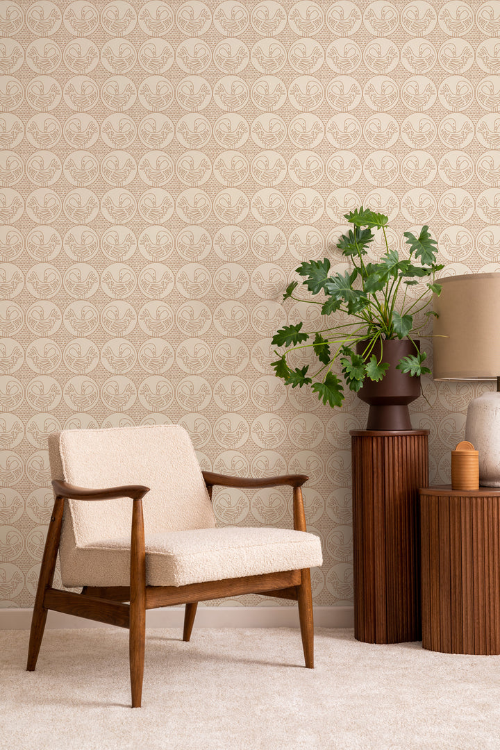 Sankofa - Clay Linen Wallpaper by Forbes Masters