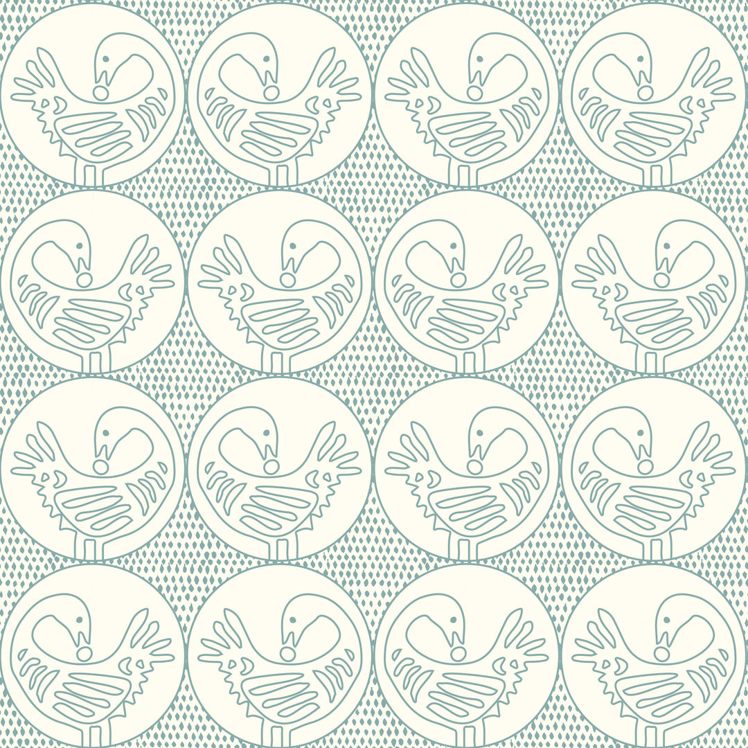 Sankofa - Turquoise Linen Wallpaper by Forbes Masters